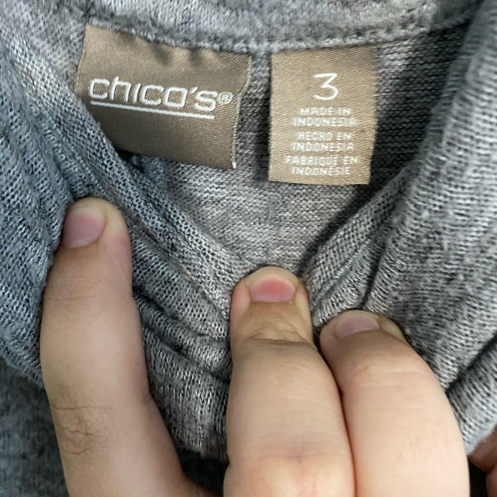 Chico's Soft Gray Cowl Neck Sweater - Picture 2 of 3